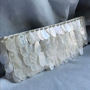 Genuine capiz shells clutch purse pearl bag cruise Miami Beach bridal Fl…